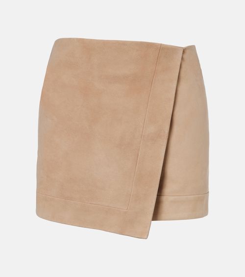 Suede wrap skirt
