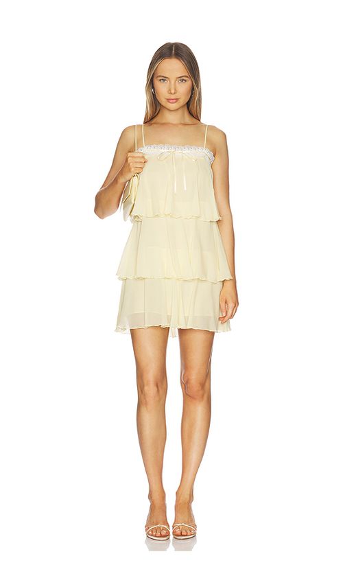 LoveShackFancy Cedra Dress in Butter Lemon - Lemon. 0 also , 4, 6