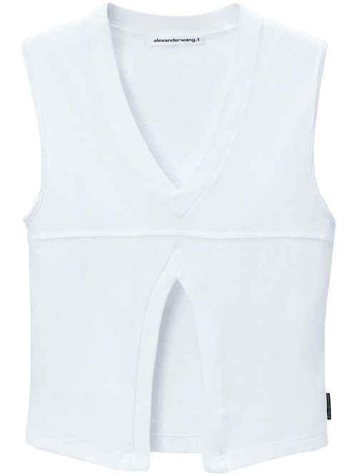 V-neck tank top - White