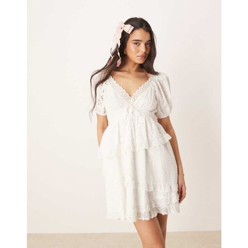 For Love & Lemons Womens Rosalyn lace detail mini dress in white - X-Large