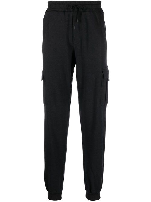 Logo-patch cargo track pants - Black