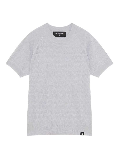 Textured raglan-sleeve t-shirt - Grey