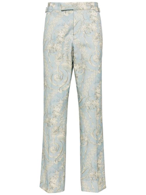 Sang Toile De Jouy-print trousers - Blue