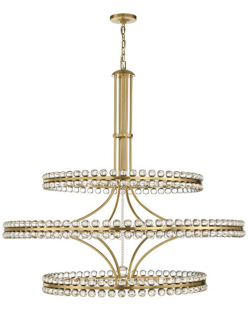 Clover 24 Light Aged Brass Chandelier