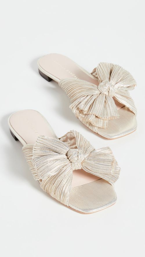 Daphne Pleated Bow Slides