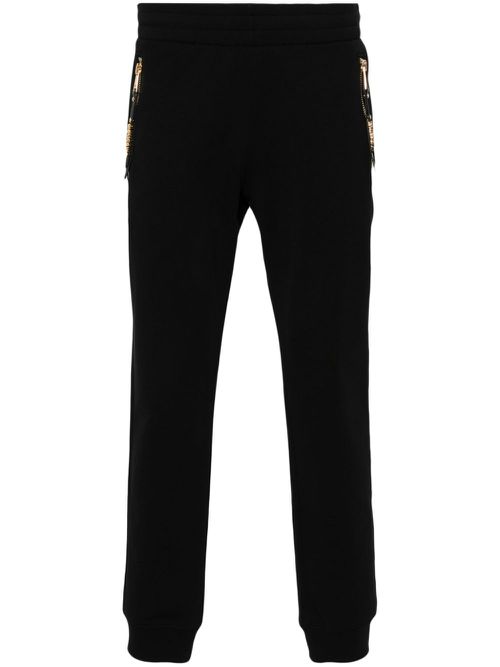 Logo-lettering cotton track pants - Black