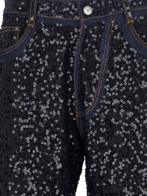 Straight Jeans With guff Sequins