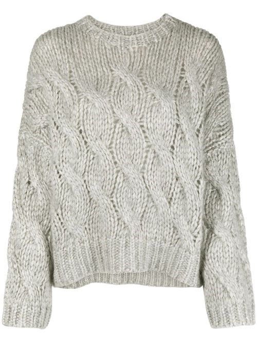 Cable-knit jumper - Grey