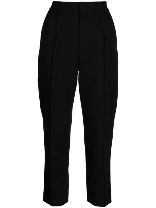 Pressed-crease straight-leg trousers - Black