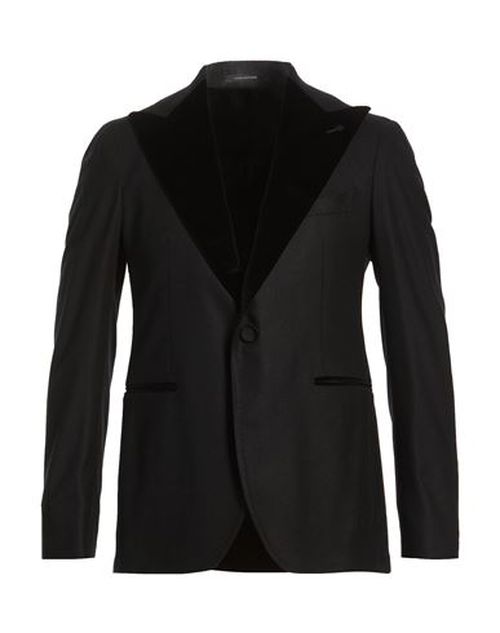 Man Blazer Black Size 38 Super 110s Wool, Elastane
