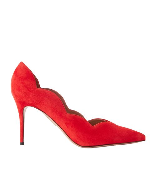 Solid color suede pumps