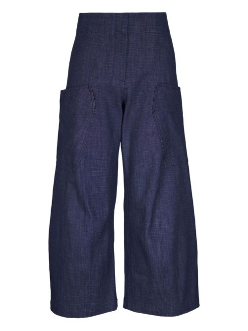 Zero + Maria Cornejo wide-leg cotton trousers - Blue
