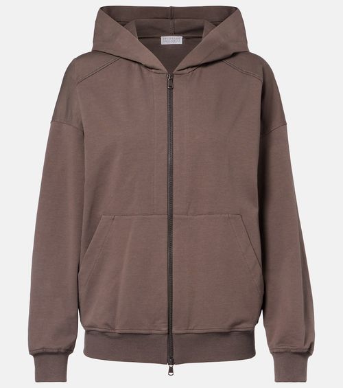 Monili cotton zip-up hoodie