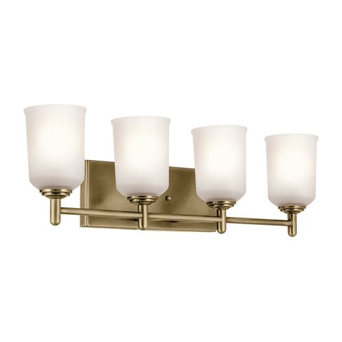 Natural Brass Four Light Bath from the Shailene Collection