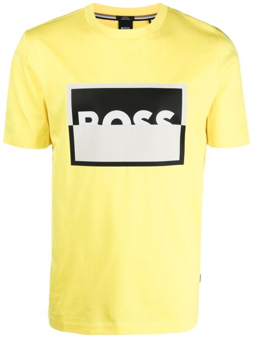 Logo-stamp slim-fit T-shirt - Yellow