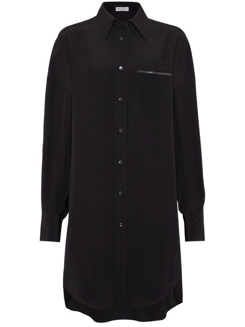 Embellished long-sleeve shirt - Black