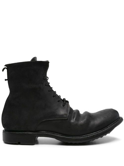 Lace-up leather boots - Black