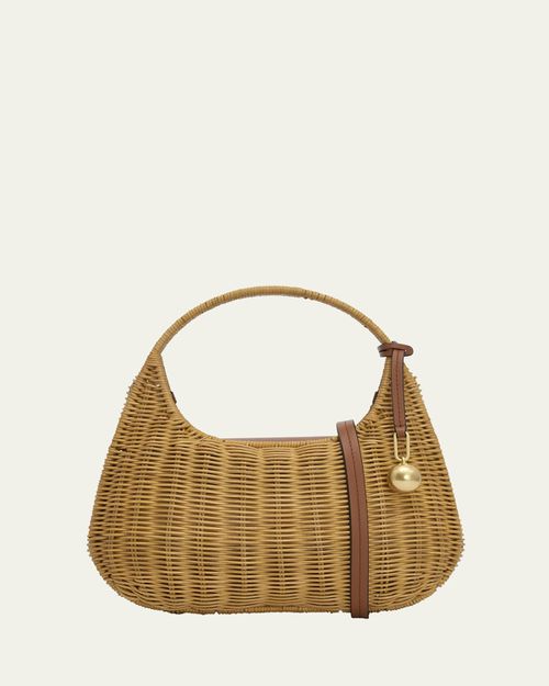 Clara Mini Wicker Top-Handle Bag