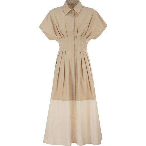 Antonelli Firenze Cotton Stretch Shirt Dress With Pleated Waist