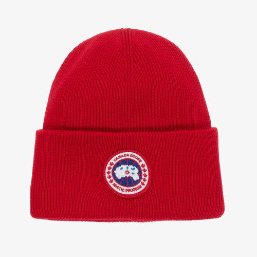 Red Merino Wool Beanie Hat