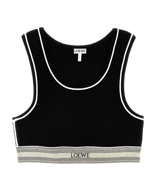 Cropped tank top in viscose