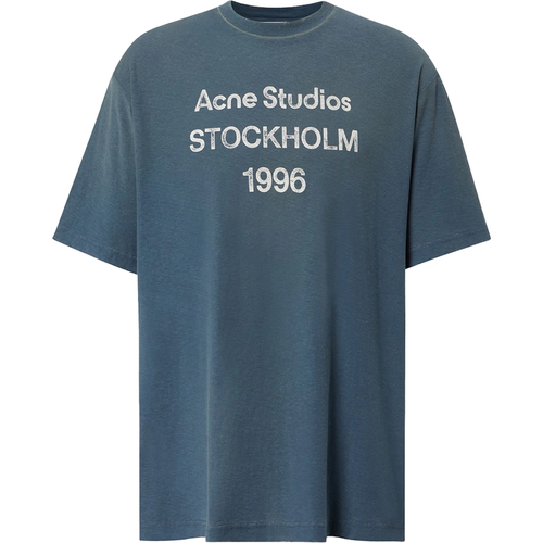 Acne Studios Unisex 1996 Logo T-Shirt Deep Blue - WOMEN L/MEN