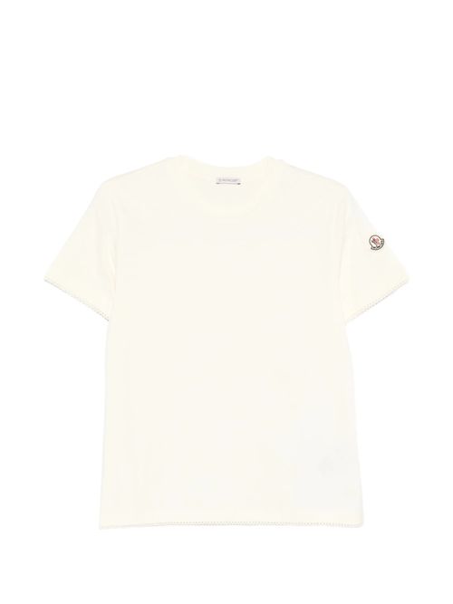 Ribbed Crewneck Short-Sleeve T-Shirt with Ribbed Cuffs and Hem (Size S)