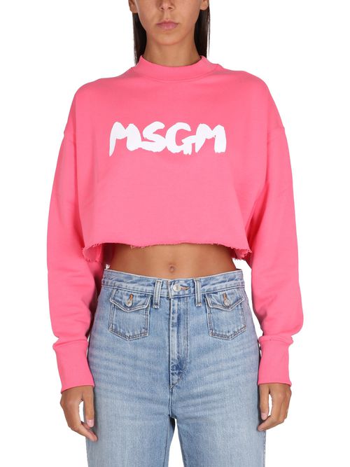 Sweatshirt With Brushed Logo Print