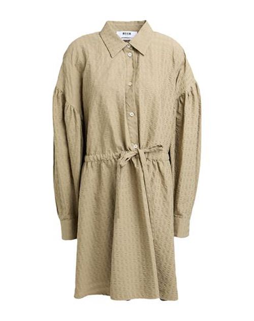 Woman Mini dress Military green Size 4 Cotton, Elastane