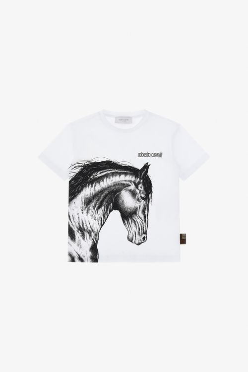 T-shirt With Horse And Logo