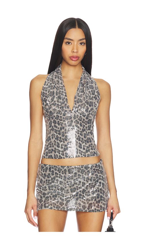 Miaou Mathilde Top in Leopard. M also in L, S