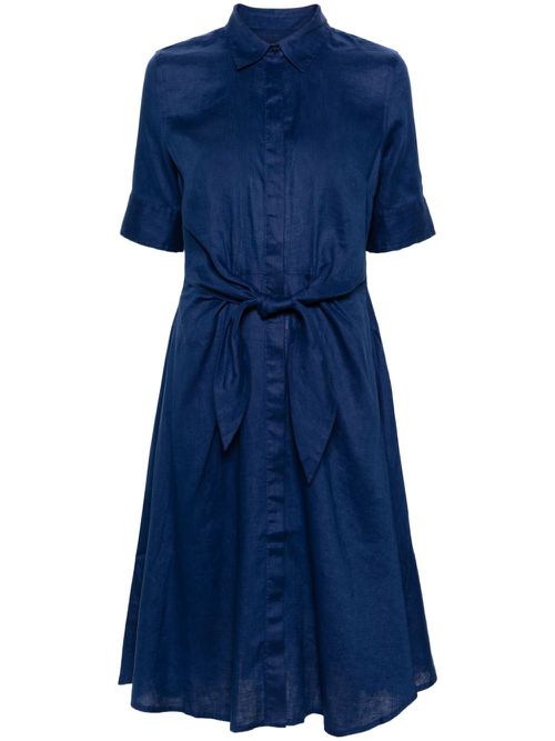 Wakana linen midi shirt dress - Blue