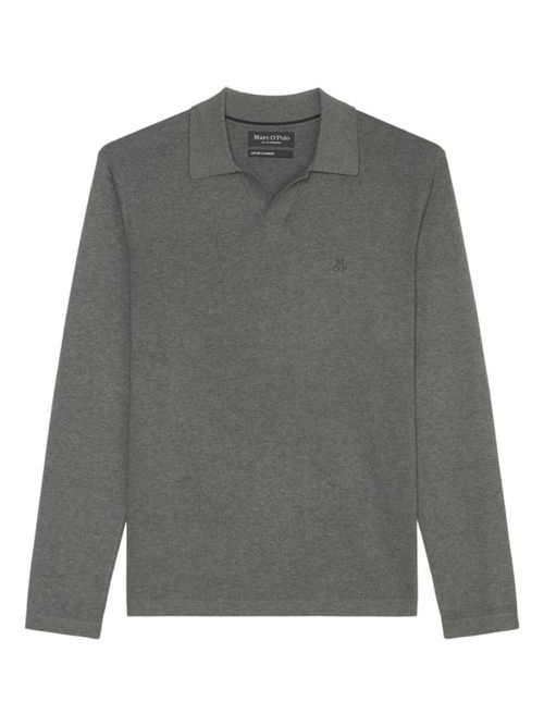 Long-sleeve polo sweater - Grey