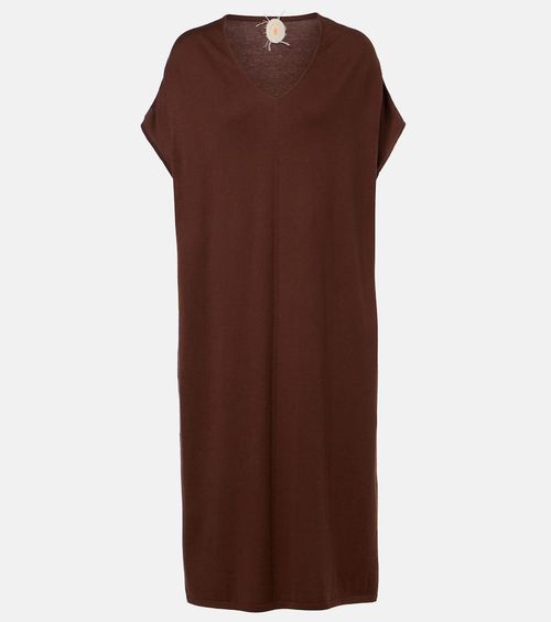 Cotton, silk, and cashmere midi dress