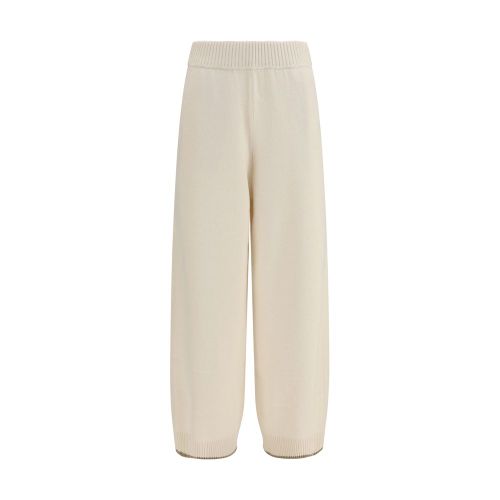 Cashmere Ribbed Joggers — White