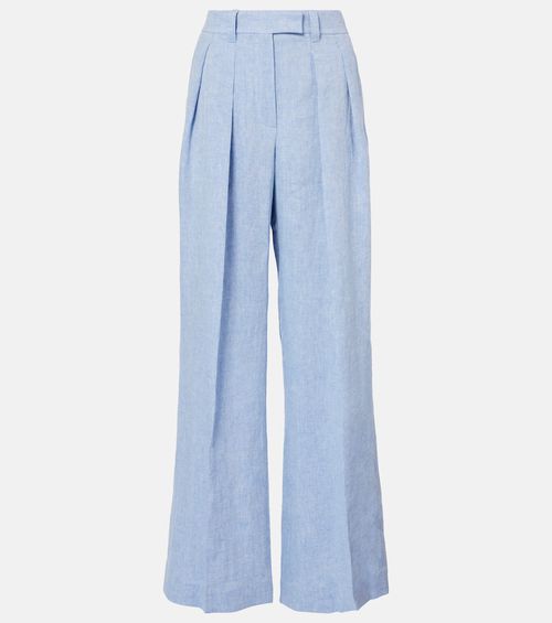 Linen-blend wide-leg pants