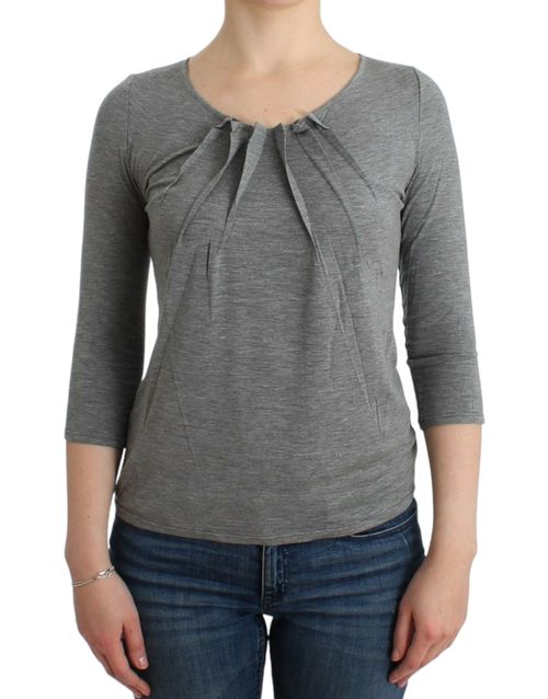Modal-Cashmere Blend Sweater — Gray