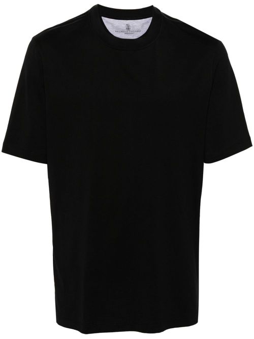 Crew-neck cotton T-shirt - Black