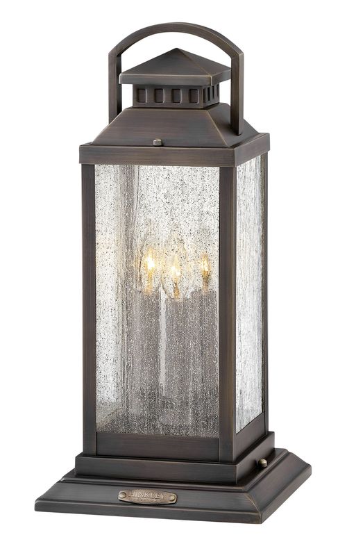 Blackened Brass LED Outdoor Lantern from the Revere Collection