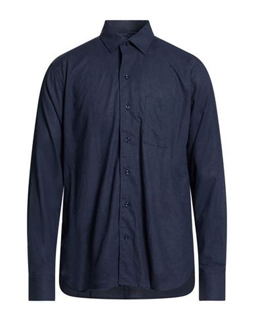 Man Shirt Midnight blue Size 15 Linen, Cotton