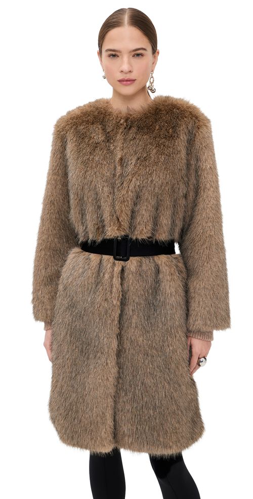 Khai Coat In Faux Fur Natural