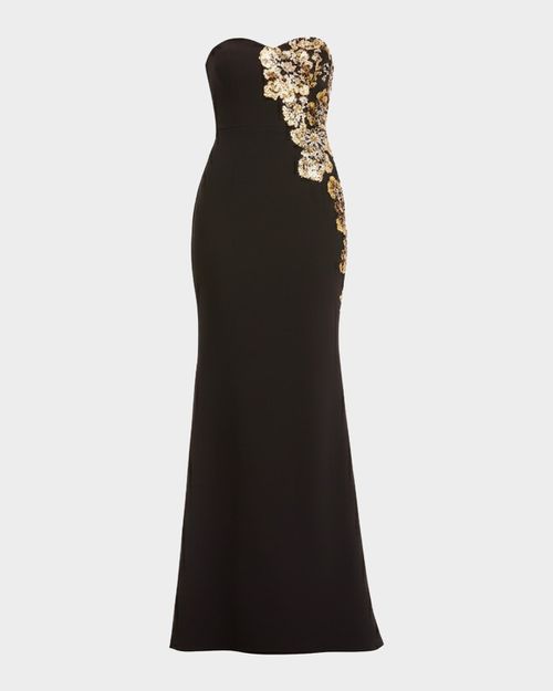 Tiana Strapless Floral Sequin Mermaid Gown