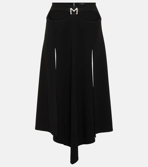 Logo asymmetric midi skirt