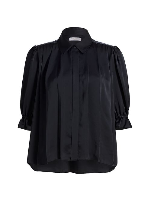 Women's Amira Pleated Shirt - Black