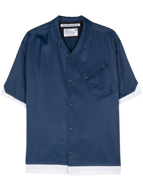 Camp-collar layered shirt - Blue