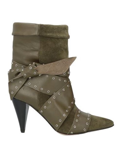 Woman Ankle boots Military green Size 6 Leather