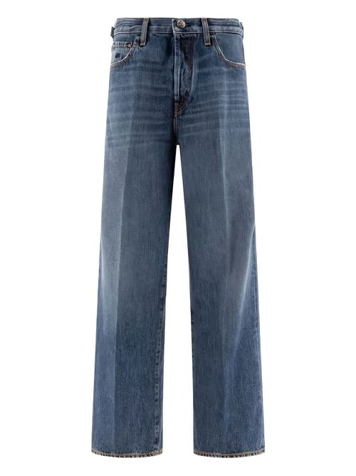 Cotton wide-leg jeans - Blue