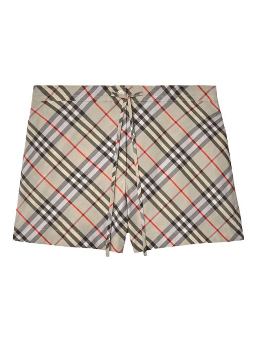 Checked cotton shorts - Neutrals