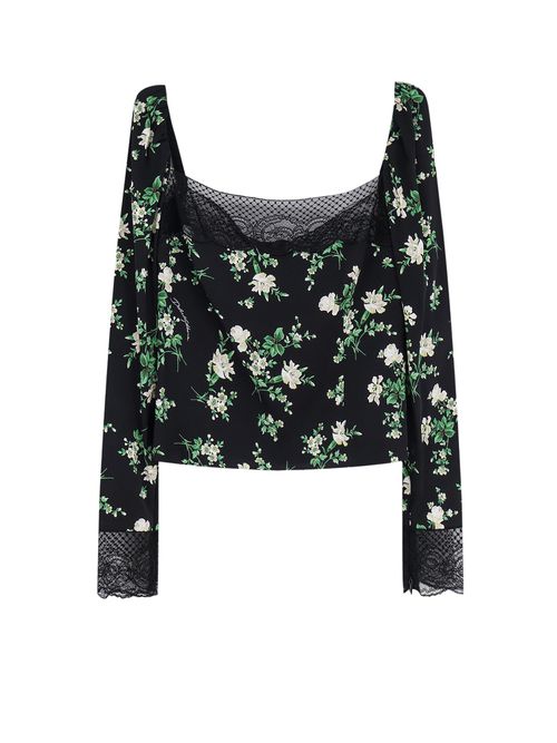 Silk Top With Floral Print