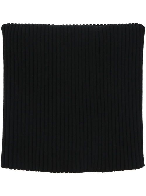 Ribbed knit neck warmer - Black